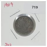 1909 V Nickel 5 Cents