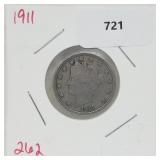 1911 V Nickel 5 Cents 1911 V Nickel 5 Cents