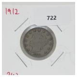 1912 V Nickel 5 Cents