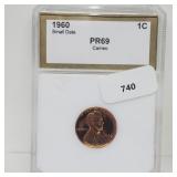 PCI 1960 Sm Date PR69 Cameo Lincoln Penny One PCI 1960 Sm Date PR69 Cameo Lincoln Penny One