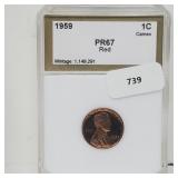 PCI 1959 PR67 Red Lincoln Penny One Cent PCI 1959 PR67 Red Lincoln Penny One Cent