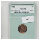 NTC 1960 Lg Date PR69 RD Lincoln Penny One Cent NTC 1960 Lg Date PR69 RD Lincoln Penny One Cent