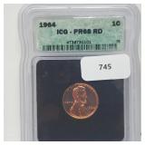 ICG 1964 PR68 RD Lincoln Penny One Cent