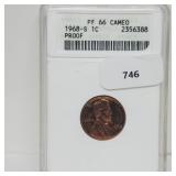 ANACS 1968-S Proof PF66 Cameo Lincoln Penny ANACS 1968-S Proof PF66 Cameo Lincoln Penny