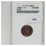 ANACS 1968-S Proof PF66 Cameo Lincoln Penny