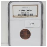 NGC 1973-S PF69RD Cameo Lincoln Penny One Cent NGC 1973-S PF69RD Cameo Lincoln Penny One Cent