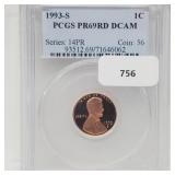 PCGS 1993-S PR69RD DCAM Lincoln Penny One Cent