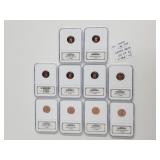 (10)1999-S PF69RD Ultra Cameo Lincoln Pennies (10)1999-S PF69RD Ultra Cameo Lincoln Pennies