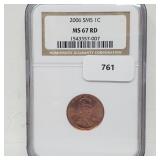 NGC 2006 SMS MS67RD Lincoln Penny One Cent NGC 2006 SMS MS67RD Lincoln Penny One Cent