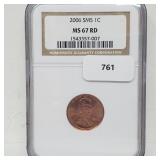 NGC 2006 SMS MS67RD Lincoln Penny One Cent