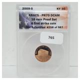 ANACS 2009-S PR70 DCAM First Strike Penny