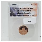 ANACS 2009-S PR70 DCAM First Strike Penny