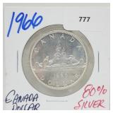 1966 80% Silver Canada $1 Dollar