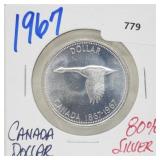 1967 80% Silver Canada $1 Dollar