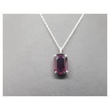 .925 Sterling Silver Amethyst Pend & Chain