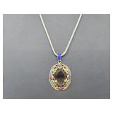 .925 Sterling Silver Smoky Quartz Pend & Chain .925 Sterling Silver Smoky Quartz Pend & Chain