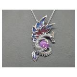 .925 Sterling Silver Dragon Pend & Chain