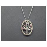 .925 Sterling Silver Family Tree Pend & Chain .925 Sterling Silver Family Tree Pend & Chain
