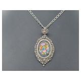 .925 Sterling Silver Flower Pend & Chain .925 Sterling Silver Flower Pend & Chain