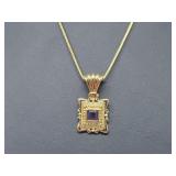 Vermeil/.925 Sterl Silv Amethyst Pend & Chain Vermeil/.925 Sterl Silv Amethyst Pend & Chain