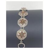 .925 Sterling Silver Amber Bracelet .925 Sterling Silver Amber Bracelet