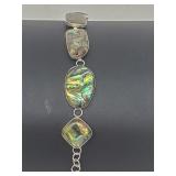 .925 Sterling Silver Abalone Bracelet .925 Sterling Silver Abalone Bracelet