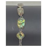 .925 Sterling Silver Abalone Bracelet