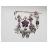 .925 Sterling Silver Beaded Brooch .925 Sterling Silver Beaded Brooch