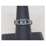 .925 Sterling Silver Topaz/CZ Ring .925 Sterling Silver Topaz/CZ Ring
