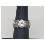 .925 Sterling Silver Clear Stone Ring .925 Sterling Silver Clear Stone Ring