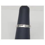 .925 Sterling Silver Etched Band