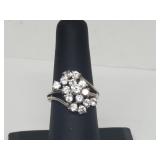 .925 Sterling Silver Cluster Ring .925 Sterling Silver Cluster Ring