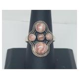 .925 Sterling Silver Orange Coral Ring .925 Sterling Silver Orange Coral Ring