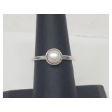 .925 Sterling Silver Pearl Ring .925 Sterling Silver Pearl Ring