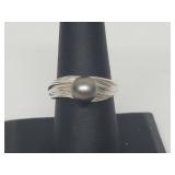 .925 Sterling Silver Pearl Ring