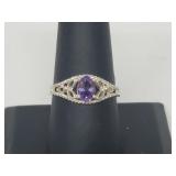 .925 Sterling Silver Amethyst Ring