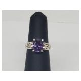 .925 Sterling Silver Purple CZ Ring .925 Sterling Silver Purple CZ Ring