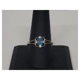 .925 Sterling Silver Aquamarine Ring