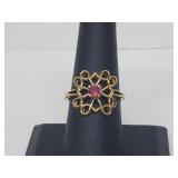 Vermeil/.925 Sterling Silver Pink Spinel Ring