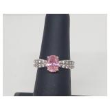 .925 Sterling Silver Pink Tourmaline Ring