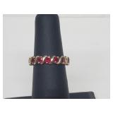Vermeil/.925 Sterl Silver Ruby Band Vermeil/.925 Sterl Silver Ruby Band