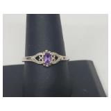 .925 Sterling Silver Amethyst Ring