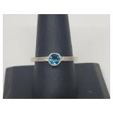 .925 Sterling Silver Blue Topaz Ring