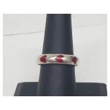 .925 Sterling Silver Heart Band .925 Sterling Silver Heart Band