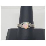 .925 Sterling Silver Opal Ring