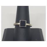 .925 Sterling Silver Black Stone Ring