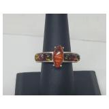 .925 Sterling Silver Amber Ring