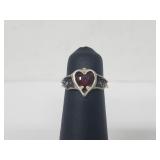 .925 Sterling Silver Ruby Heart Ring .925 Sterling Silver Ruby Heart Ring