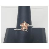 Vermeil/.925 Sterling Silver Flower Ring