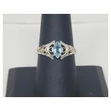 .925 Sterling Silver Aquamarine Ring .925 Sterling Silver Aquamarine Ring